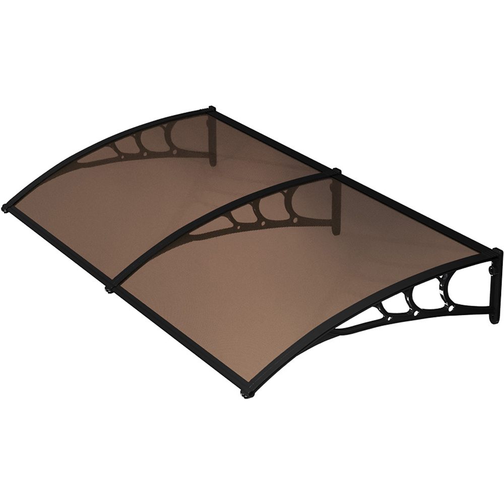 Living and Home Dark Brown Curved Door and Window Canopy 1.9 x 1m Image 2