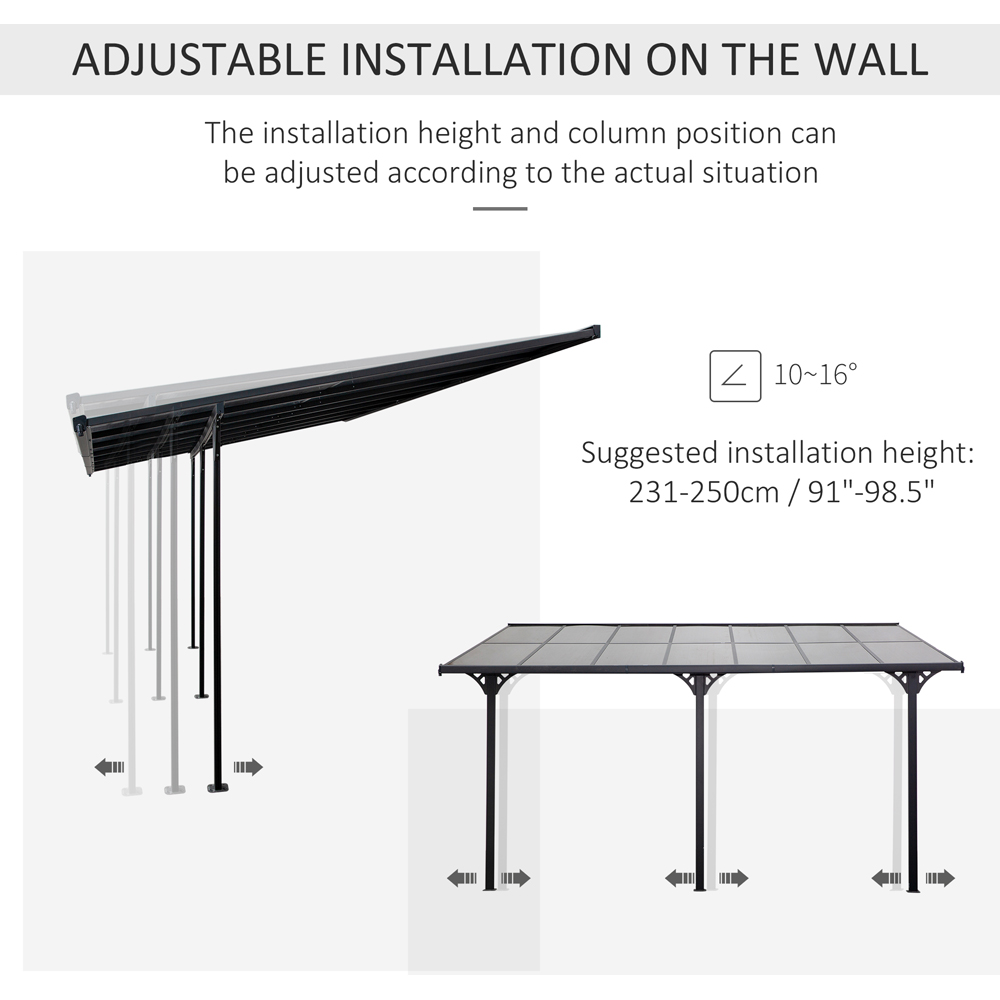 Outsunny 4.3 x 3m Grey Gazebo Pergola Image 7