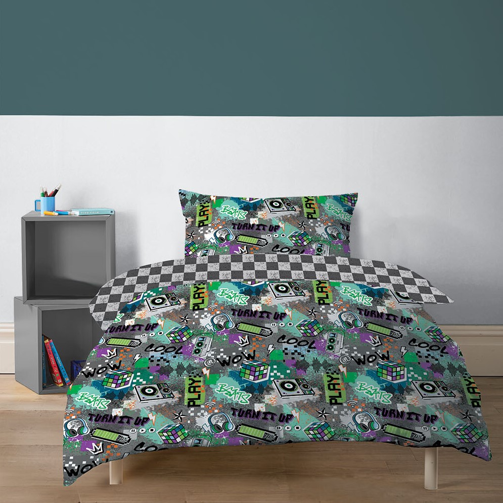 Graffiti DJ Duvet Set  Multicolour Image 1