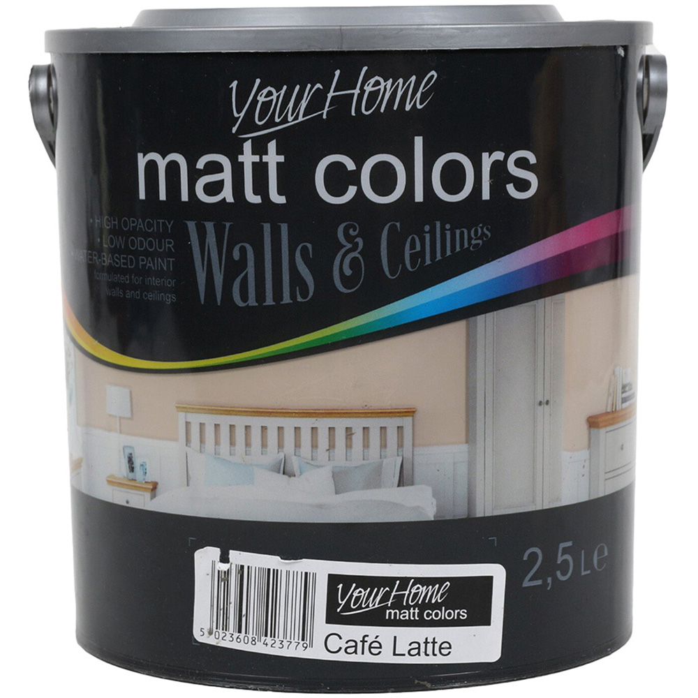 Your Home Walls & Ceilings Cafe Latte Matt Emulsion Paint 2.5L Image 2
