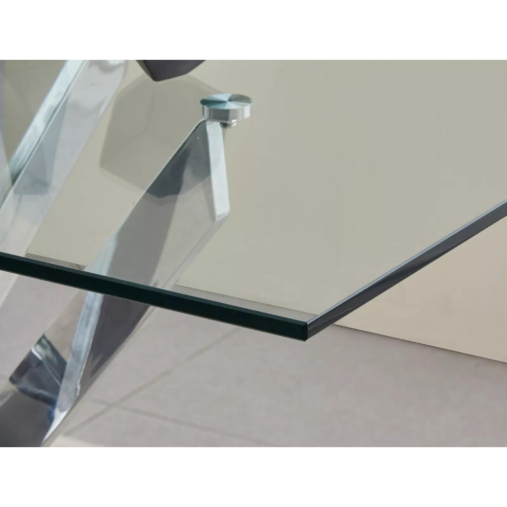 Kosy Koala Glass Rectangle Dining Table with Chrome Legs Image 3