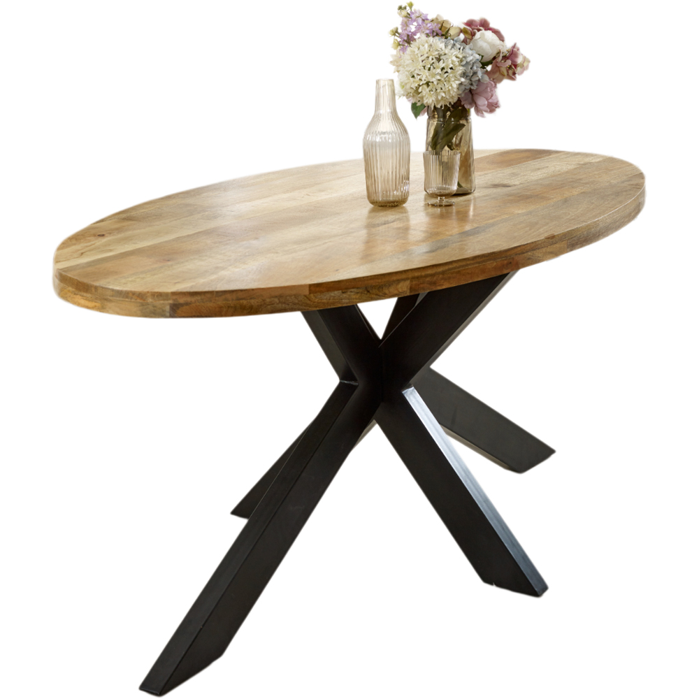 Brooklyn Surrey 6 Seater Solid Wood and Metal Oval Dining Table Image 2