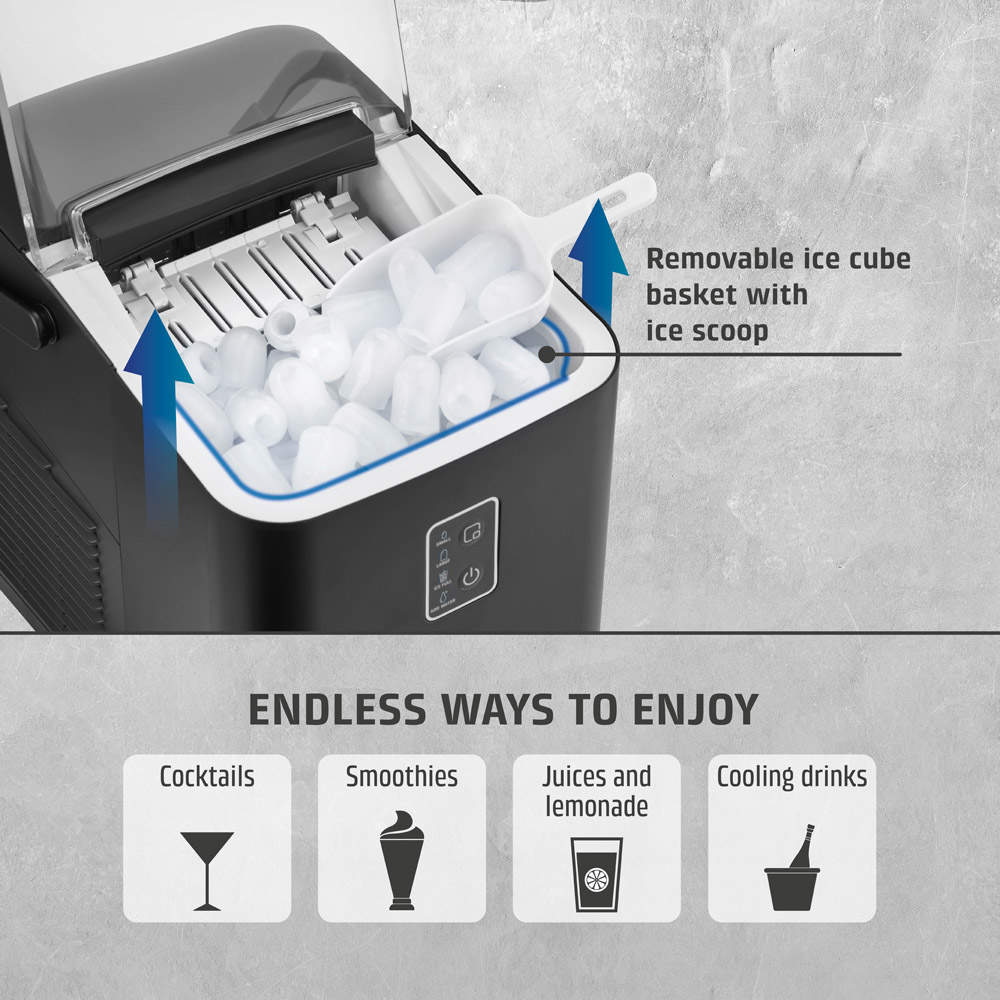 CASO Design IceChef 03401 Black Compact Ice Cube Maker 1L 120W Image 6