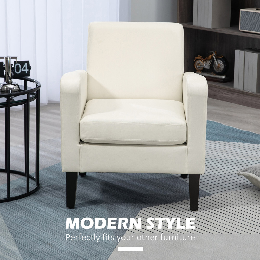 Portland Cream White Accent Chair Image 4