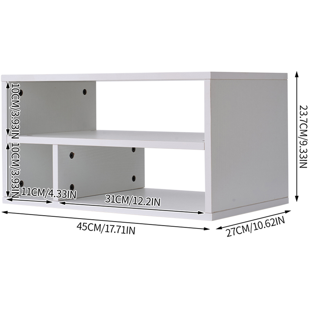 Living and Home 3 Shelf White Desktop Printer Stand Image 9