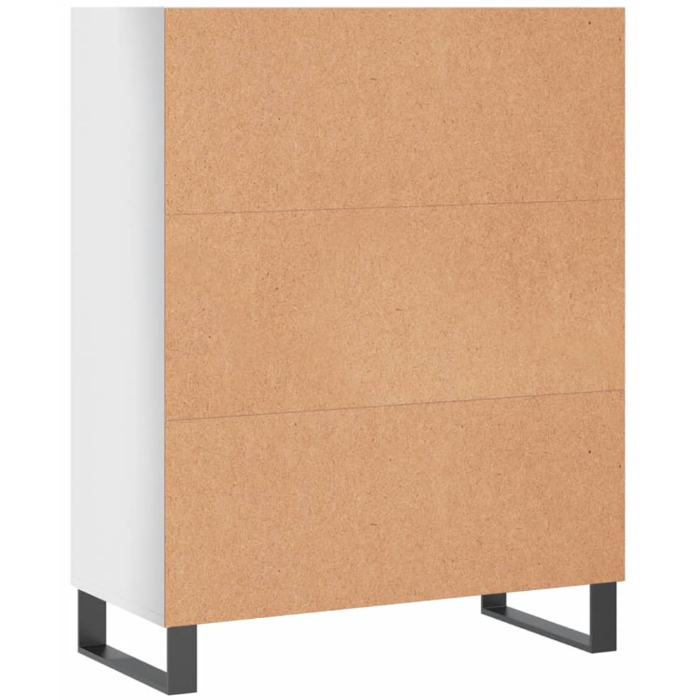 vidaXL 3 Open Shelf High Gloss White Shelf Cabinet with Metal Legs Image 6