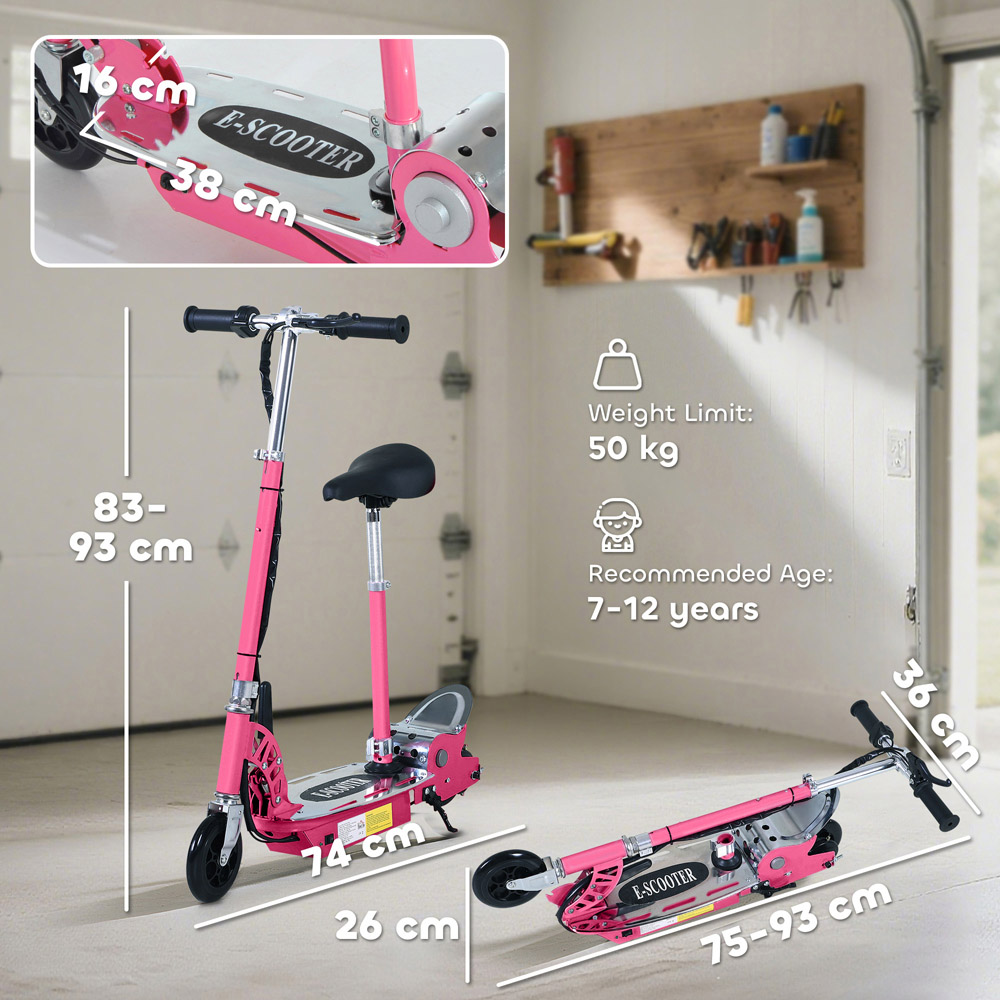 Tommy Toys Pink Adjustable Seat and Brake Foldable Powered Kick Scooter Image 9