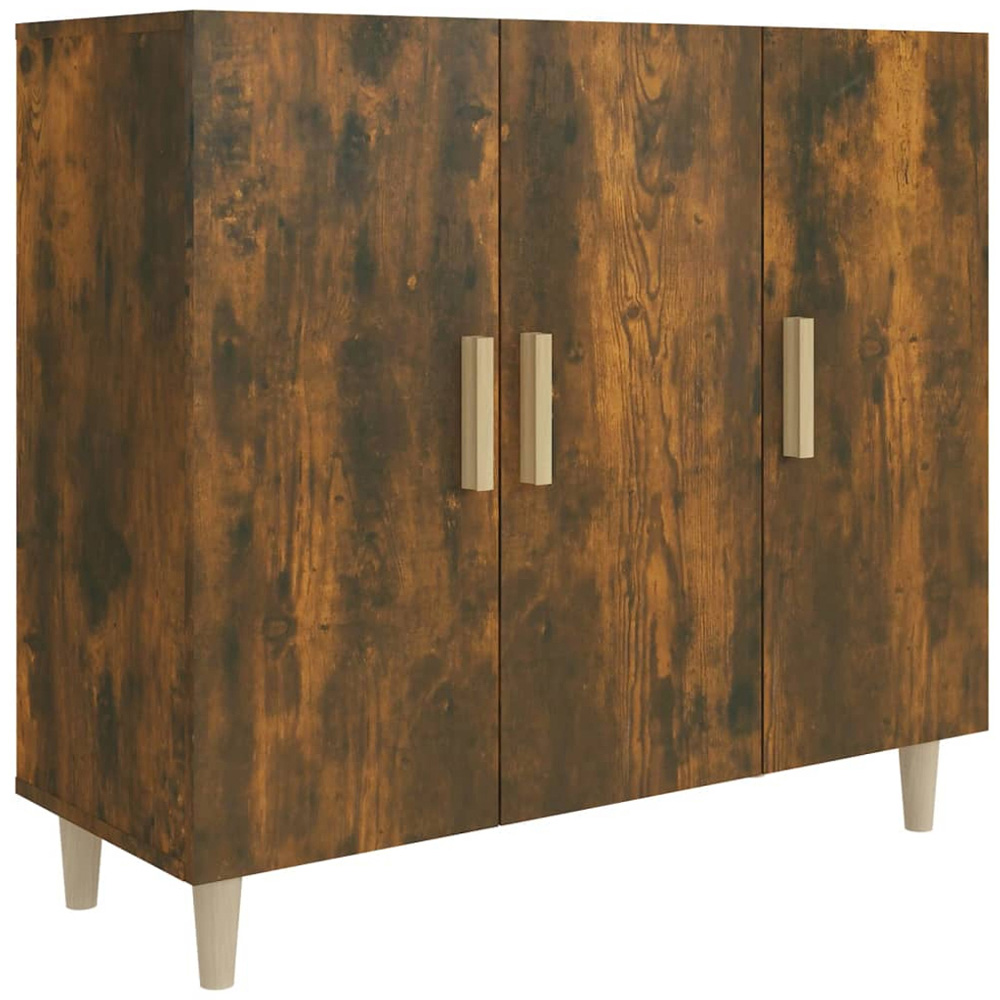 vidaXL 3 Door Smoked Oak Sideboard Image 2