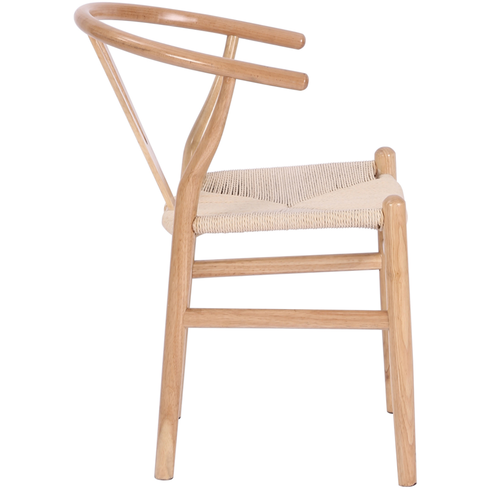 Furniture One Set of 2 Oak Rattan Ash Solid Wood Y-Shaped Dining Chair Image 5