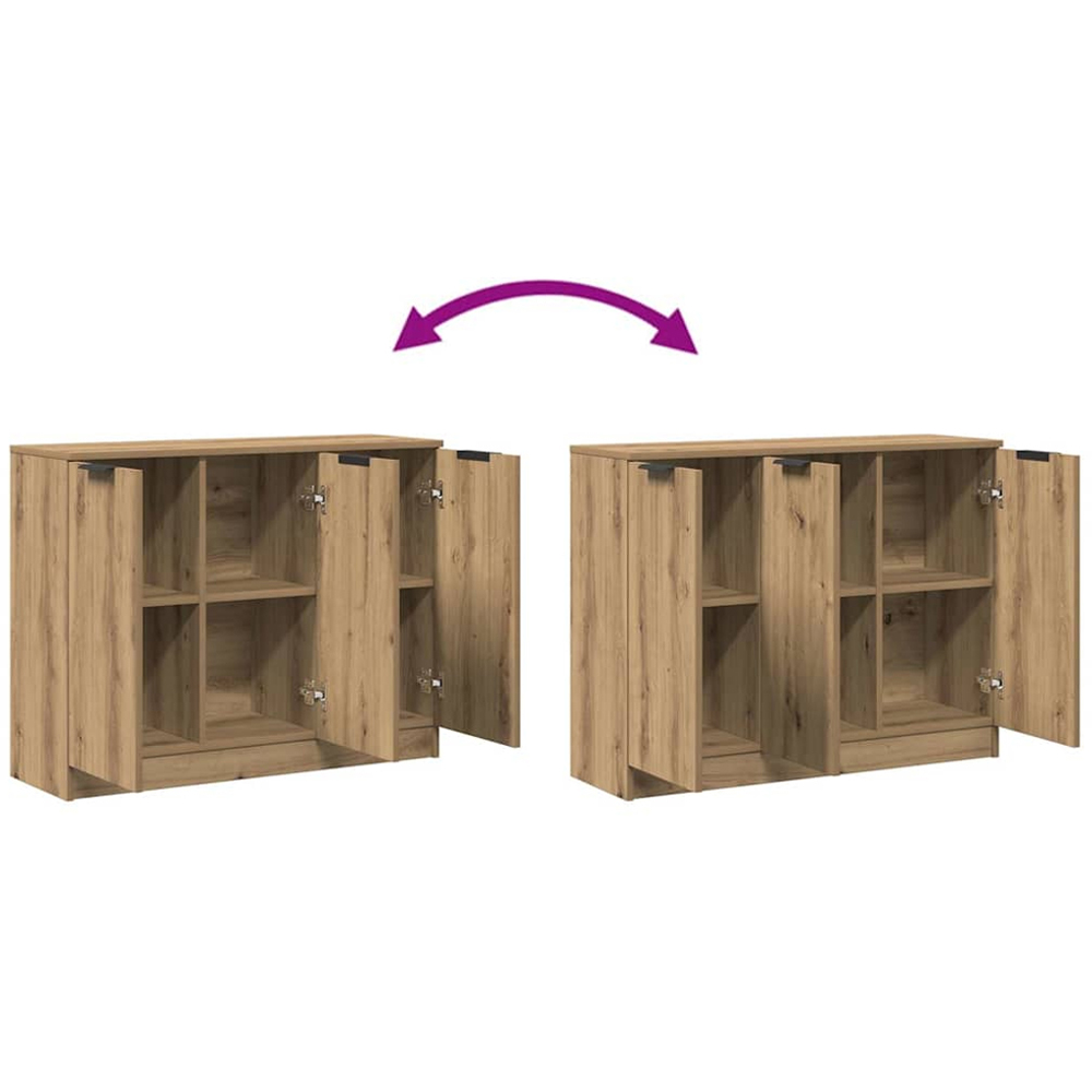 vidaXL 3 Door Artisan Oak Sideboard Image 9