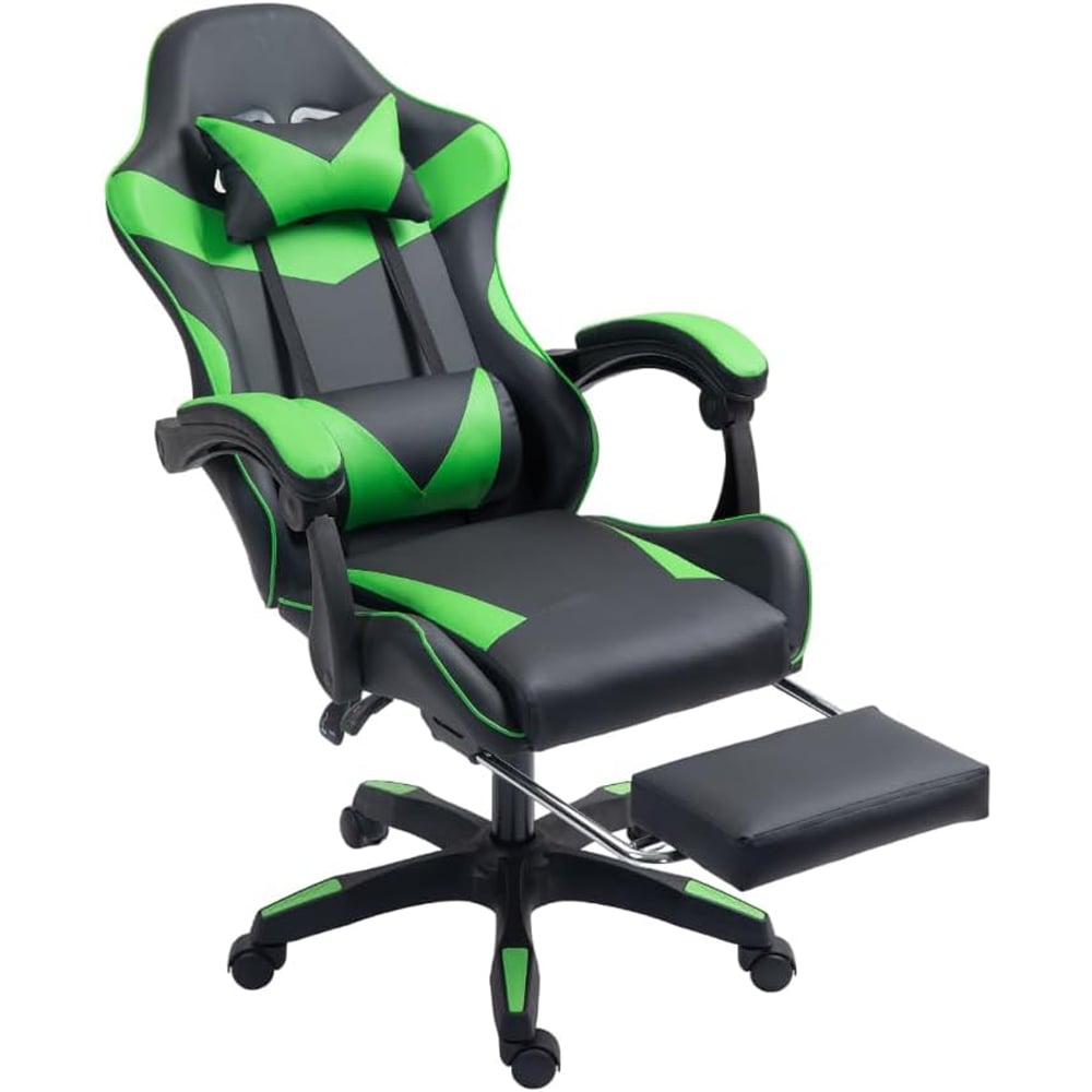 Home Treats Green Reclining Gaming Chair with Massage Cushion and Footrest Image 2