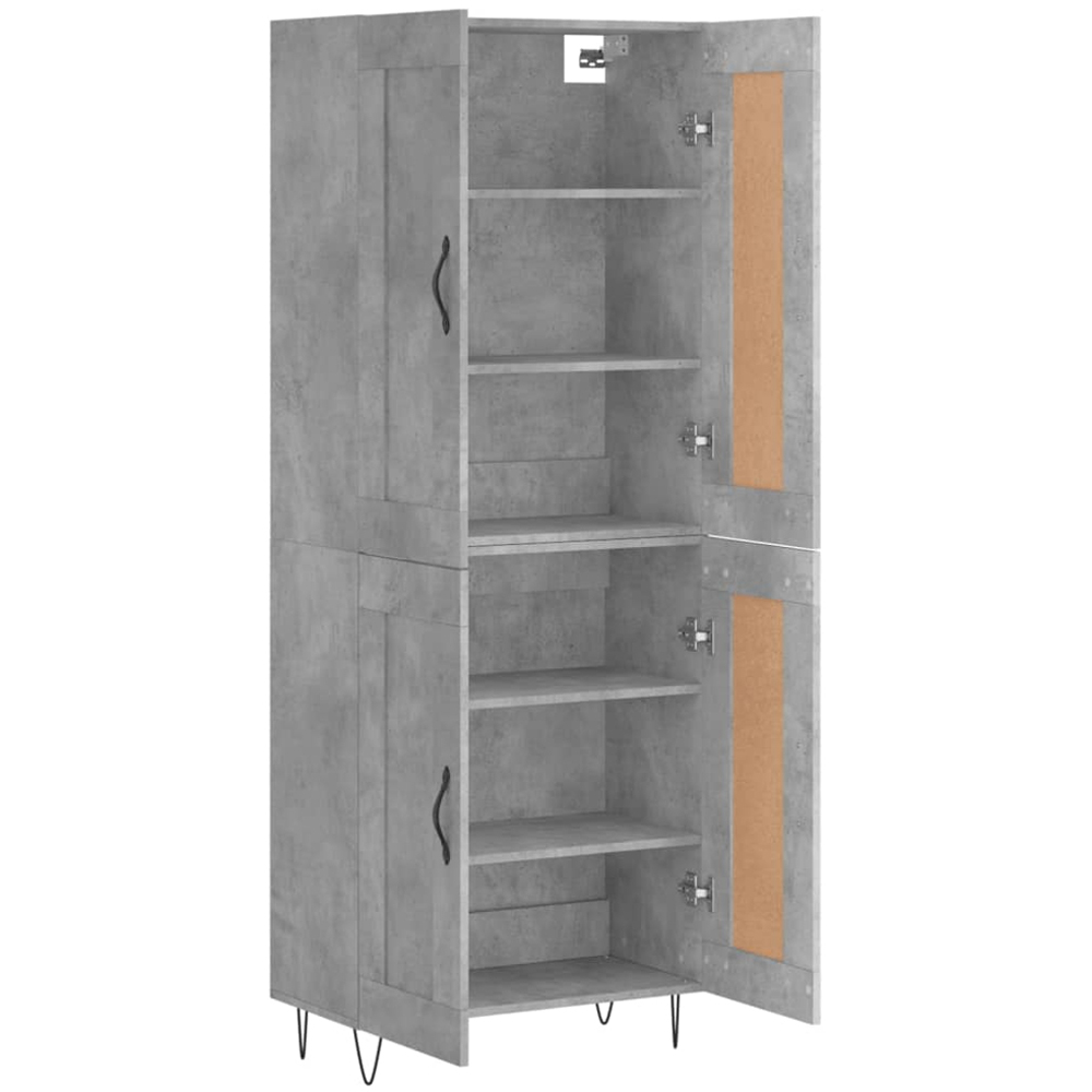 vidaXL 4 Door Concrete Grey Highboard Image 4