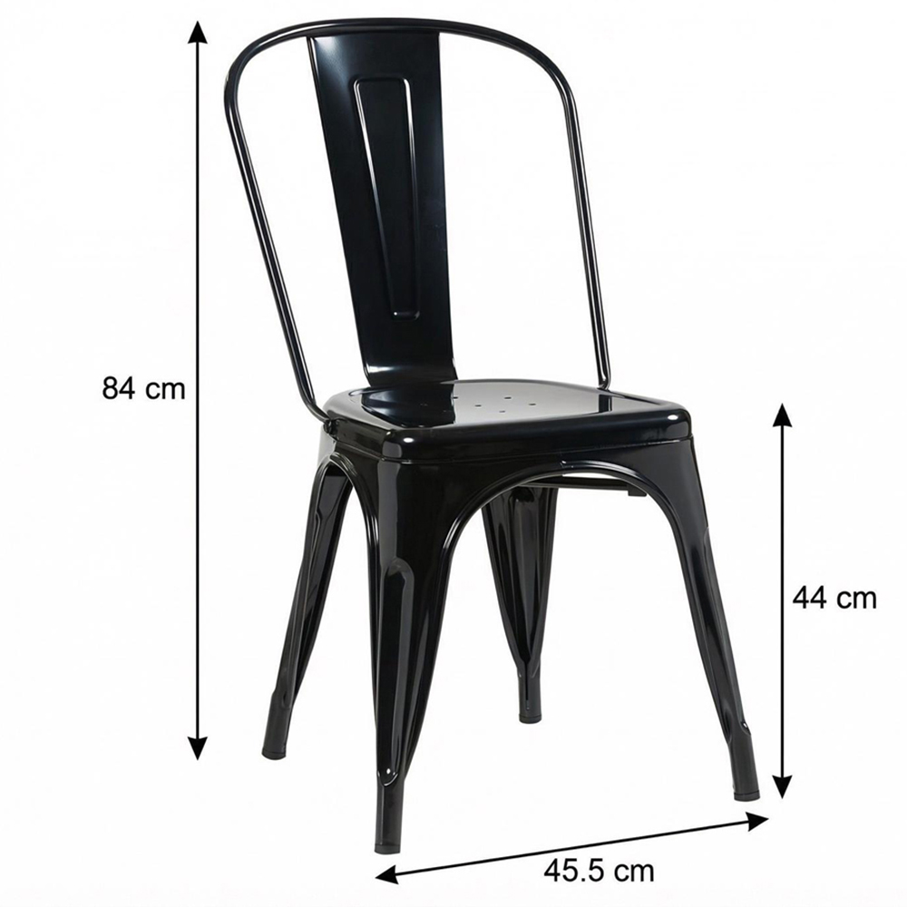 FWStyle Black Gloss Metal Chair 4 Pack Image 6