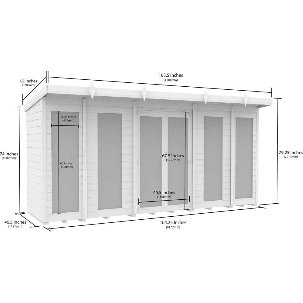 DIY Sheds 14 x 4ft Tongue and Groove Timber Pent Summerhouse Image 7