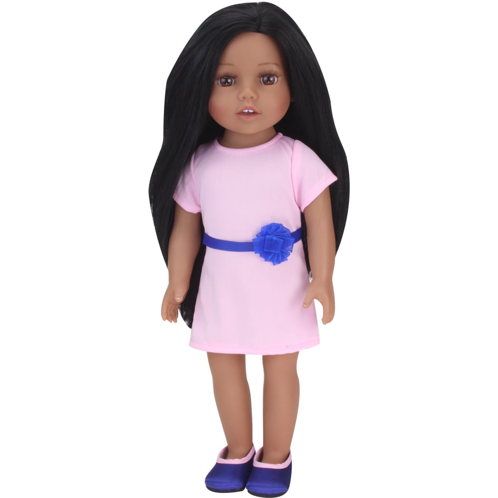 Teamson Kids Brooklyn Dark Brown Hair Vinyl Doll Dressed Image 1
