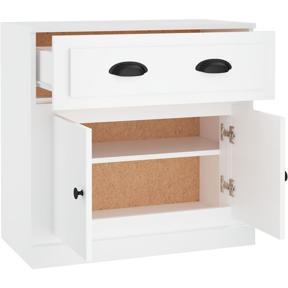 vidaXL 2 Door Single Drawer White Sideboard Image 8