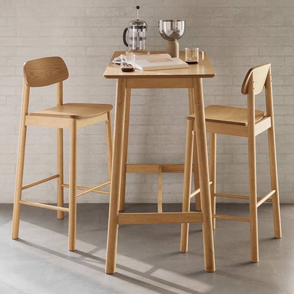 Florence Barlow 2 Seater Bar Dining Table Matt Oak Image 1