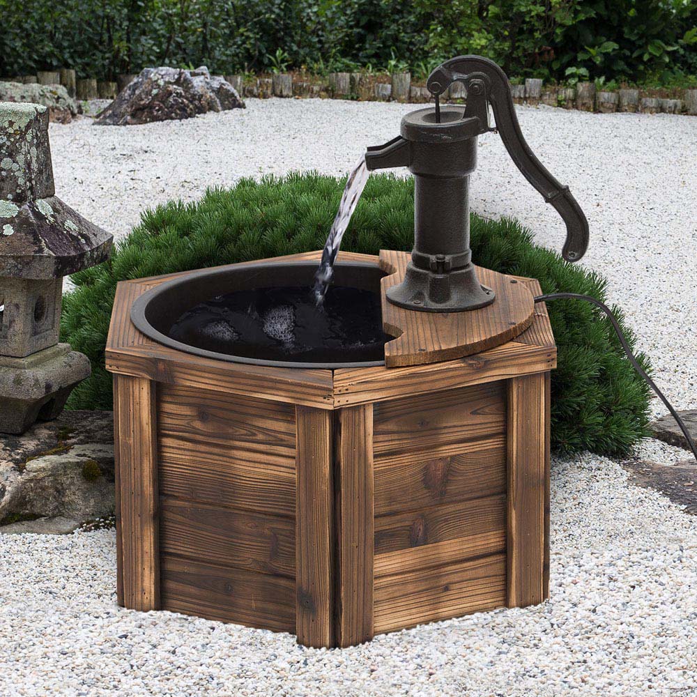 Outsunny Wooden Oasis Electric Water Fountain 220v Image 2