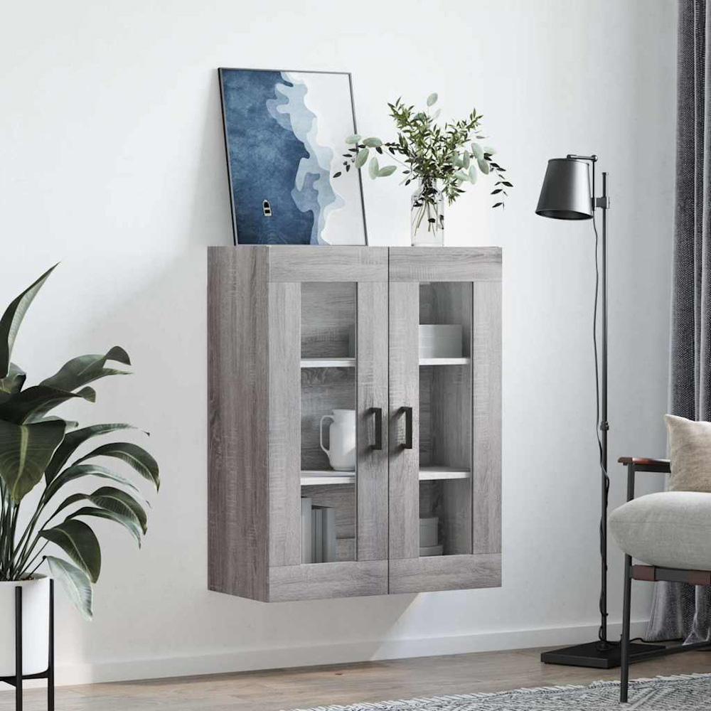 vidaXL 2 Door 3 Shelf Grey Sonoma Wall Mounted Cabinet Image 3