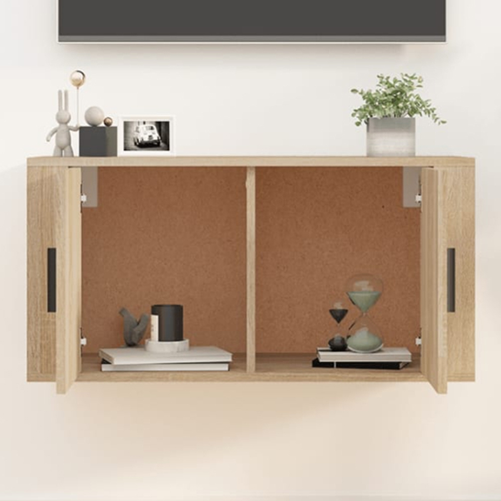 vidaXL 2 Door Sonoma Oak Wall Mounted TV Cabinet Image 1