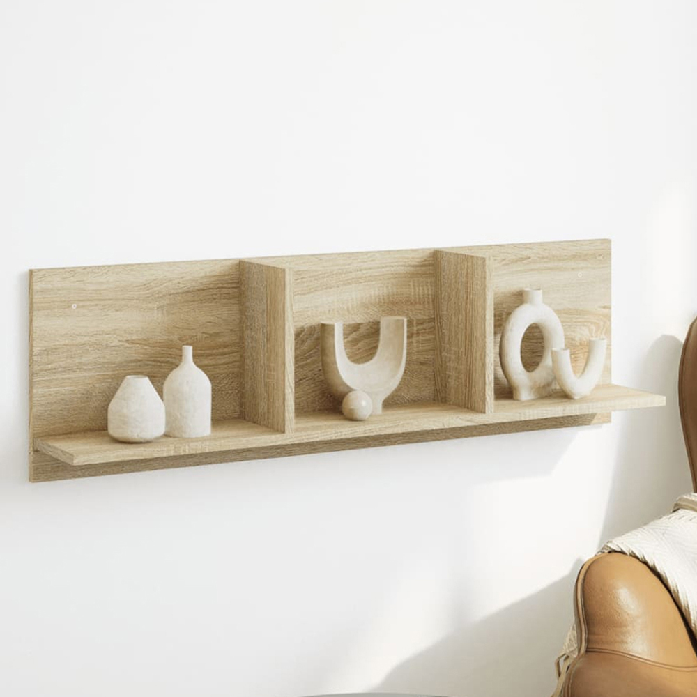 vidaXL 3 Shelf Sonoma Oak Wall Cabinet Image 1