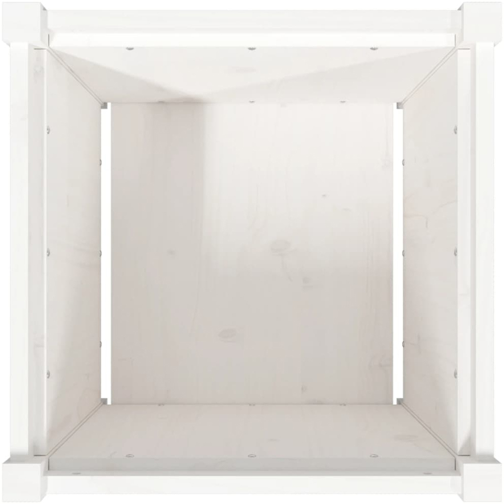 vidaXL White Solid Pine Wood Garden Planter 50cm 2 Pack Image 8