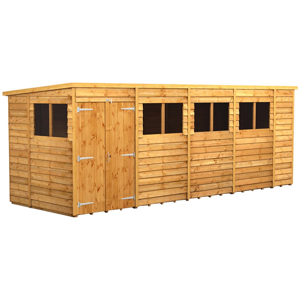 Power 18 x 6ft Overlap Pent Double Door Shed Image 1