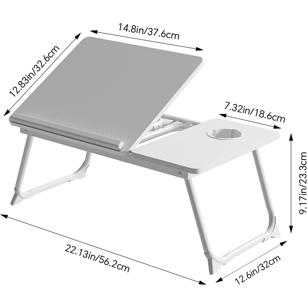 Living and Home Warm White Foldable Laptop Bed Table Image 8