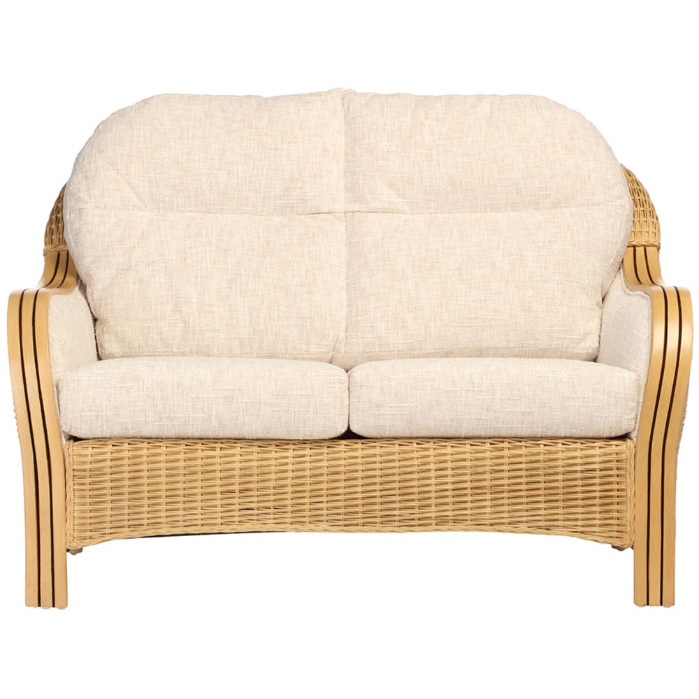 Desser Furniture Centurion 2 Seater Natural Rattan and Cotton Cream Sofa Image 3