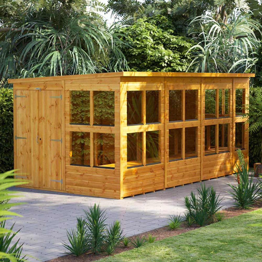Power 14 x 8ft Pent Double Door Potting Shed Image 2