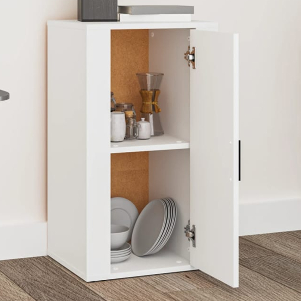 vidaXL Single Door White Sideboard Image 1