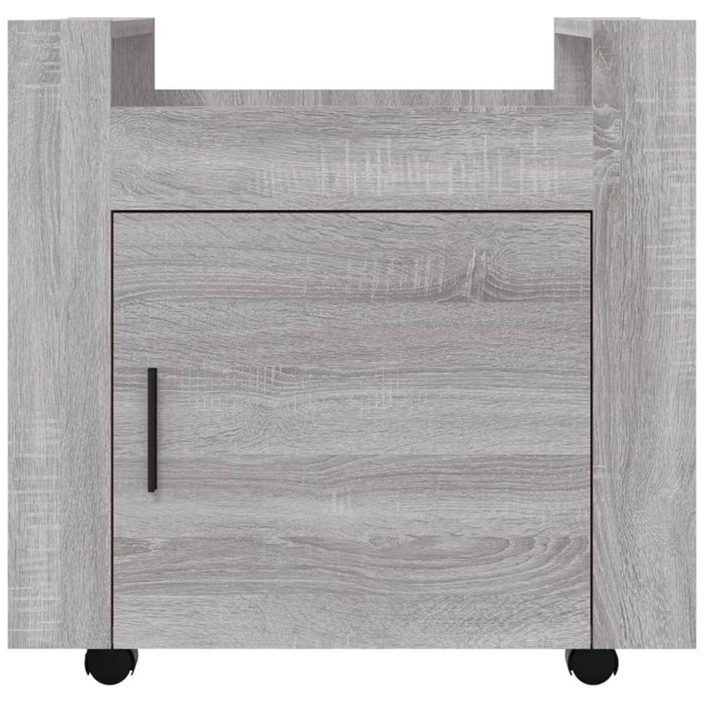 vidaXL Single Door Single Shelf Grey Sonoma Wooden Desk Trolley Image 6