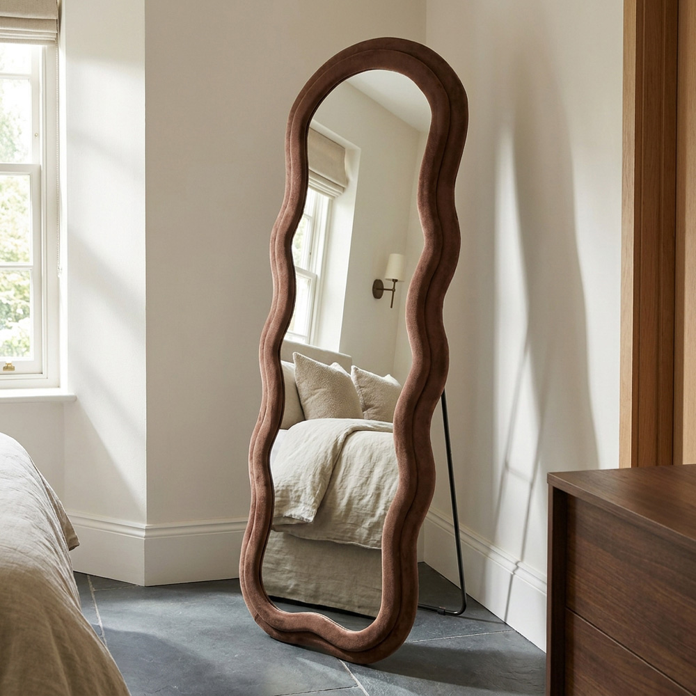 Plush Wavy Taupe Lean To Mirror Image 4