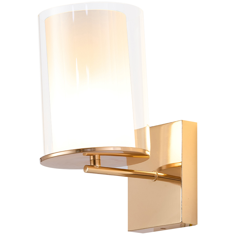Living and Home Gold Glass Cylinder Shade G9 Wall Light Image 5