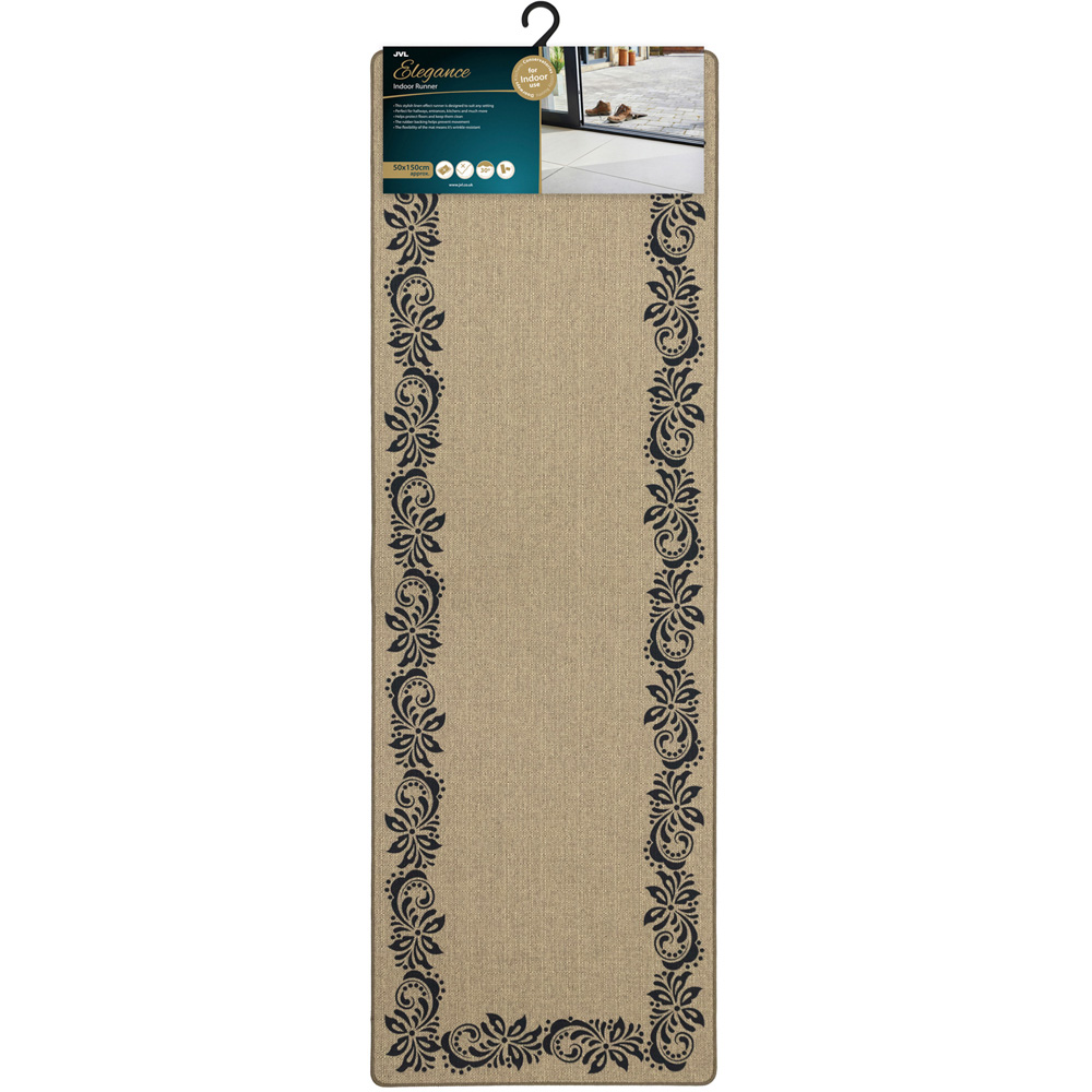 JVL Elegance Scroll Border Rubber Backed Door Runner 50 x 150cm Image 3
