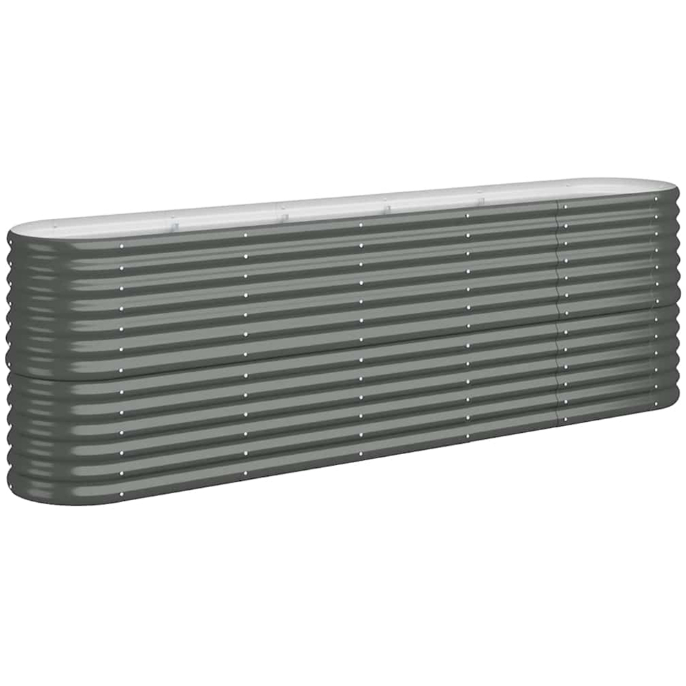 vidaXL Anthracite Galvanised Steel Oval Raised Garden Bed 224 x 40 x 68cm Image 1