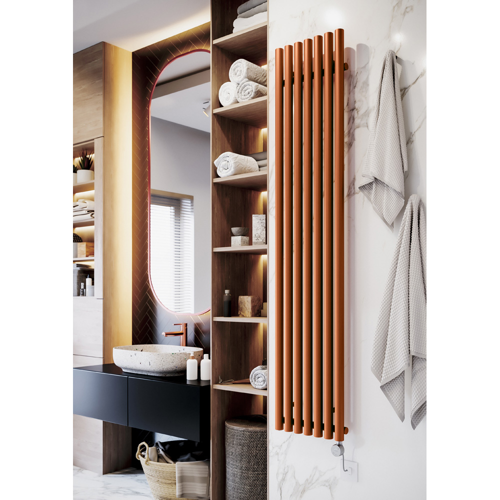 Terma Rolo Room True Copper Electric Radiator Bluetooth 800W 1800 x 370mm Image 2