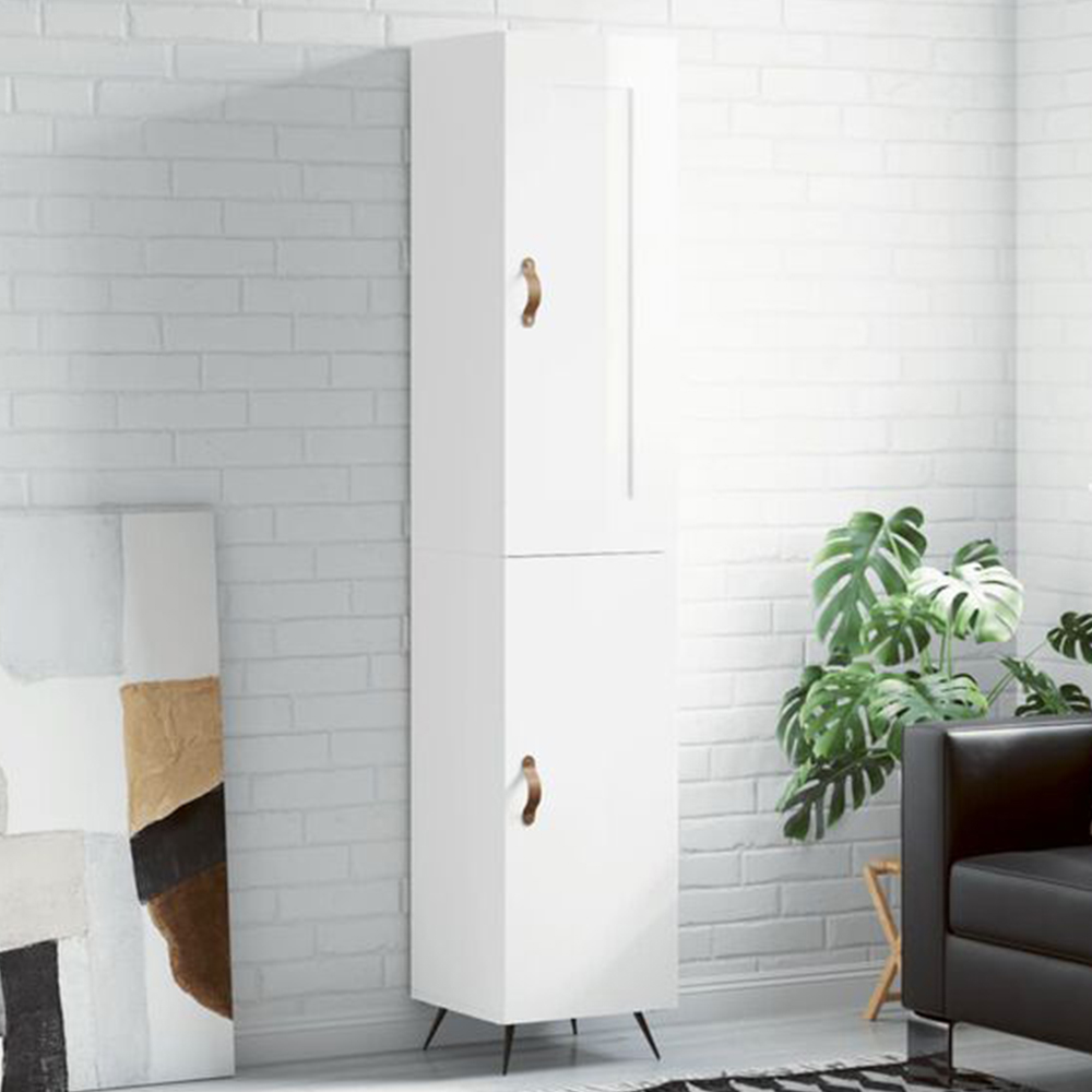 vidaXL 2 Door White Highboard Image 1