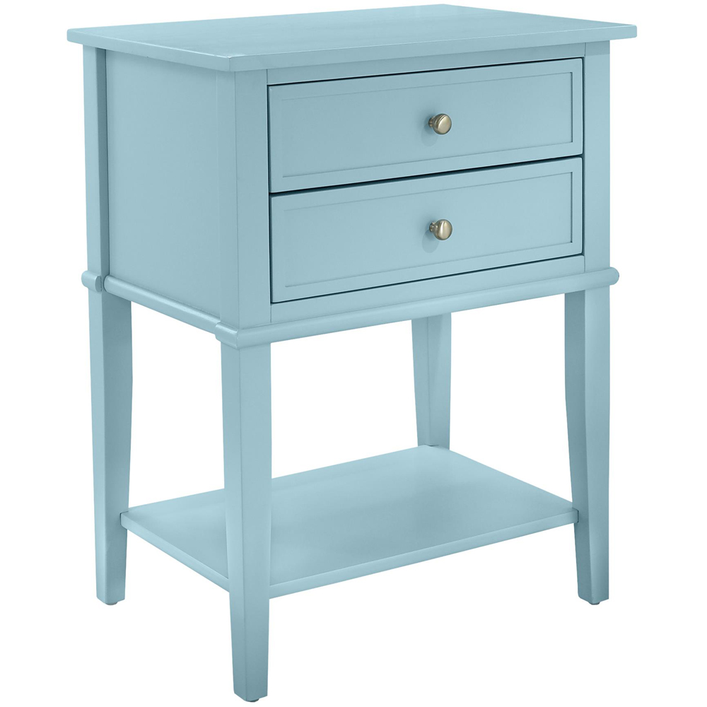 Dorel Franklin 2 Drawer Blue Accent Table Image 2