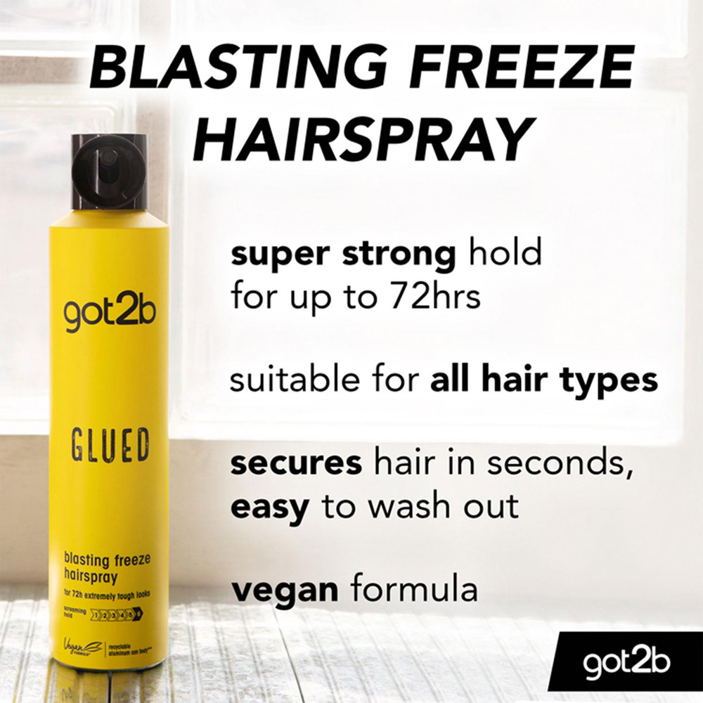 Schwarzkopf got2b Glued Blasting Freeze Extreme Hold Hair Spray 300ml 6 Pack Image 7