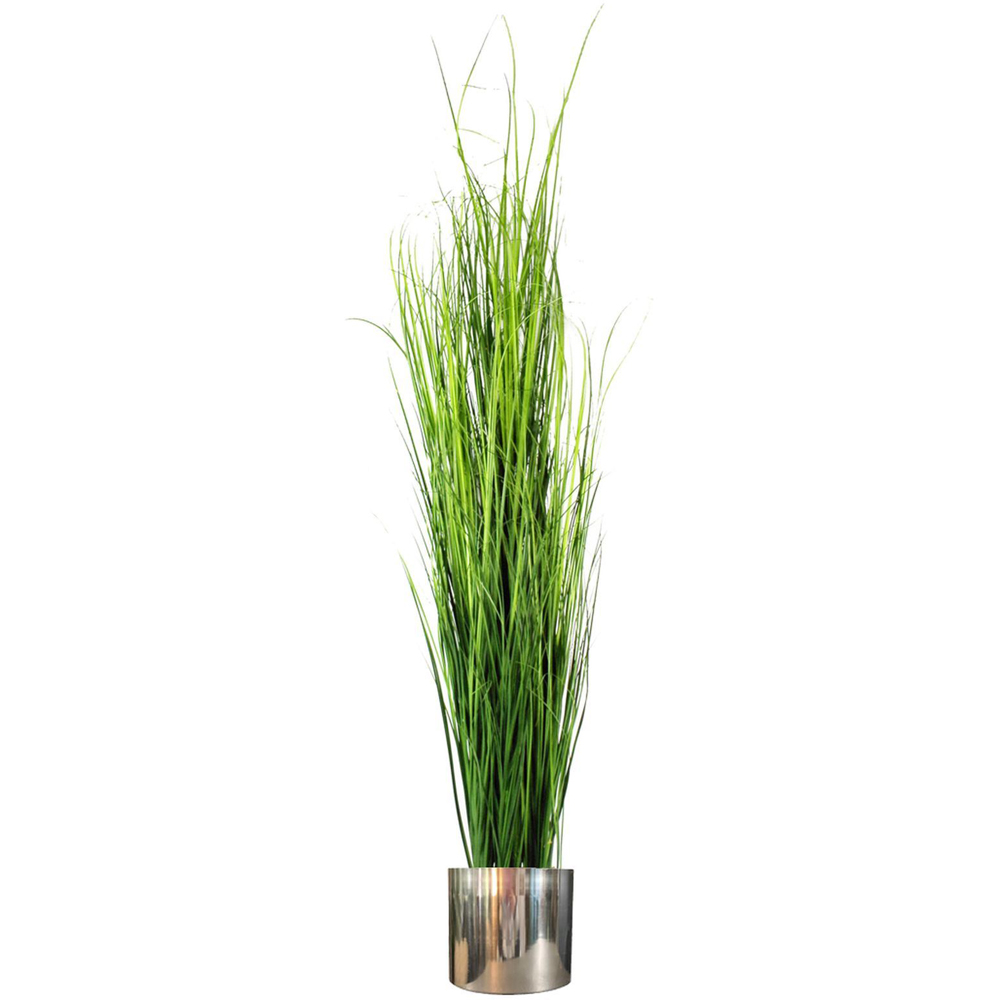 Botanik Polished Silver Finish Metal Planter 20 x 18cm Image 5