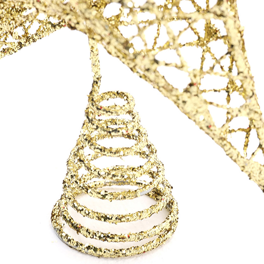 Living and Home Gold Sequins Star Christmas Tree Topper 20cm Image 4