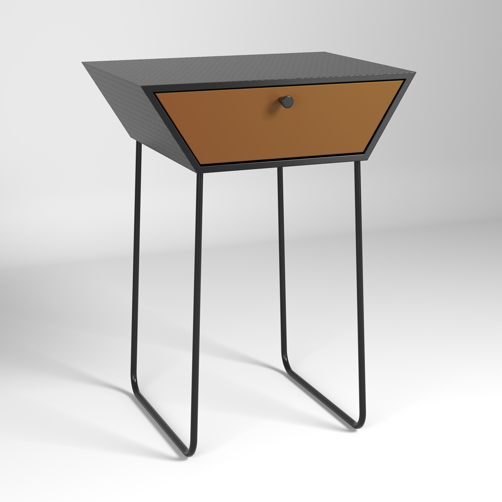 Core Products Apollo Single Drawer Copper and Black Metal Bedside Cabinet Image 5