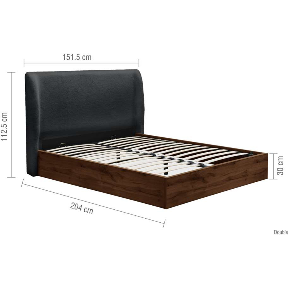 Birlea Halfden Double Ottoman Bed with Boucle Winged Headboard Image 9