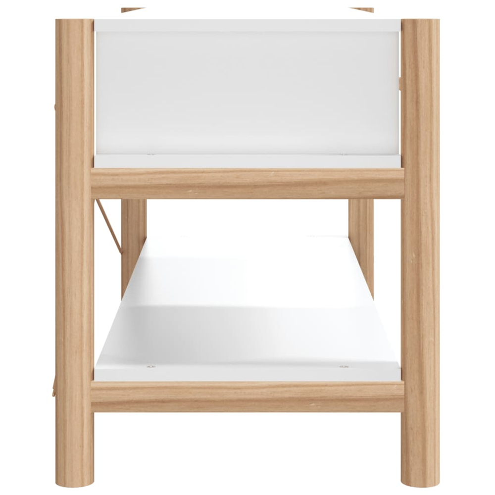 vidaXL 2 Drawer Single Shelf White TV Cabinet Image 6