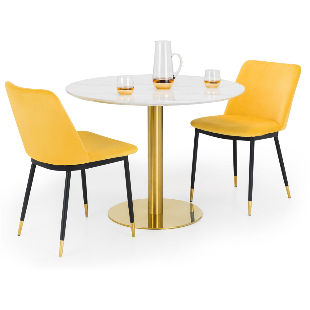 Julian Bowen Delaunay Set of 2 Mustard Dining Chair Image 7
