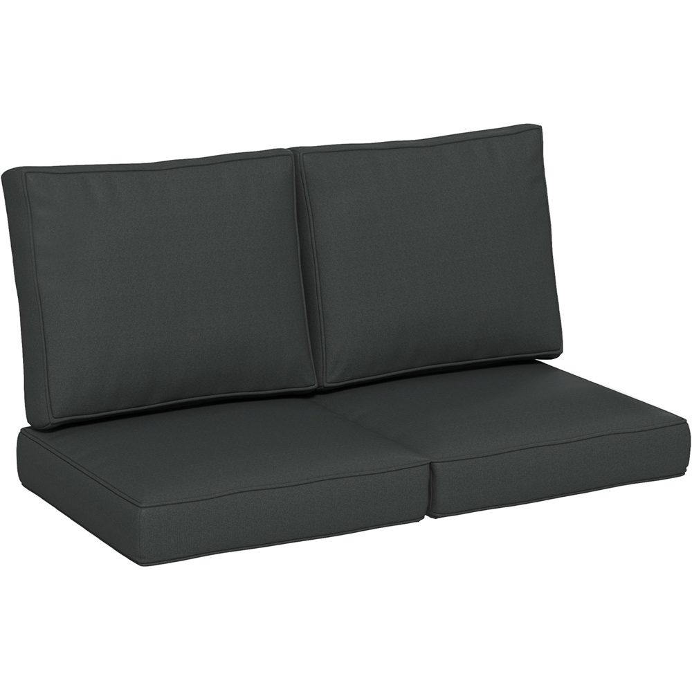 Outsunny Charcoal Grey 3 Piece Back and Seat Replacement Cushion 66 x 117cm Image 1