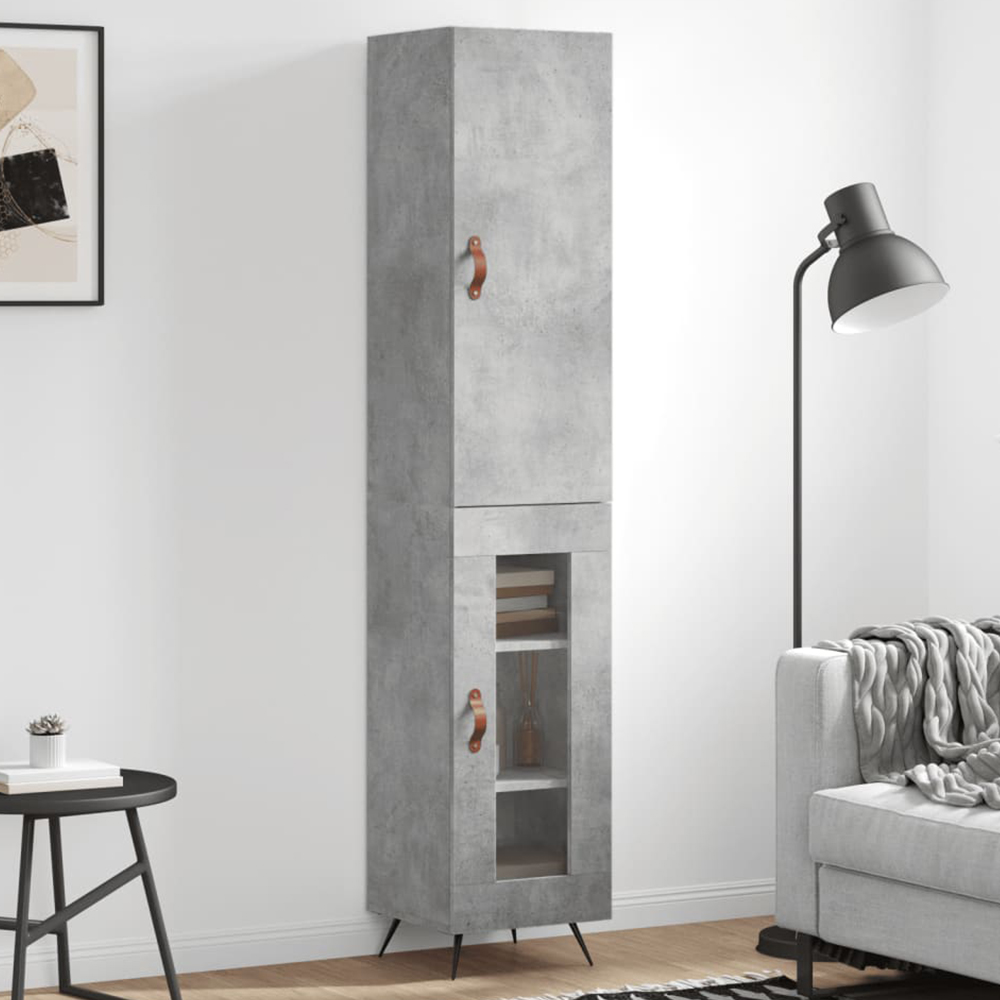 vidaXL 2 Door Concrete Grey Highboard Image 1