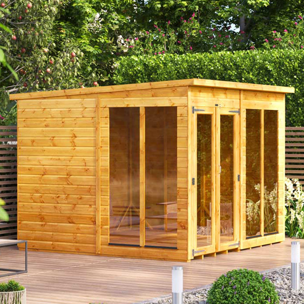 Power Sheds 8 x 8ft Double Door Pent Traditional Summerhouse Image 2