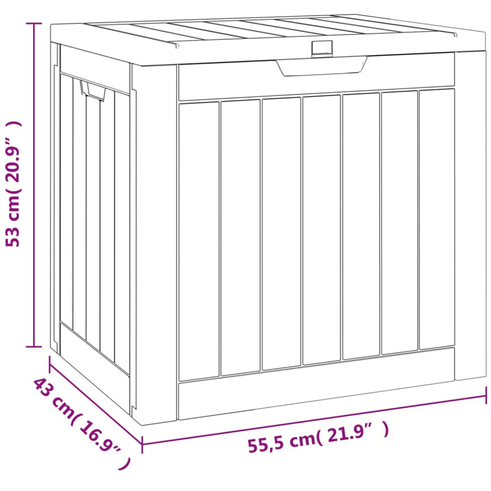 vidaXL 118L Black Polypropylene Garden Storage Box Image 6